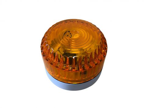 Solex Flashing Beacon with Amber Lens and White Shallow Base 
